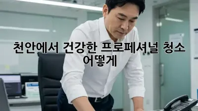 천안에서 건강한 프로페셔널 청소, 어떻게?